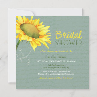 Invitación Sunflowers Graw Jade Bridal Shower