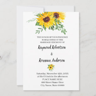 Invitación Sunflowers Greenery Boda Country Moda