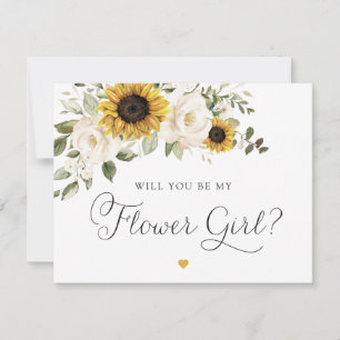 Invitación Sunflowers Greenery White Flower Girl Boda