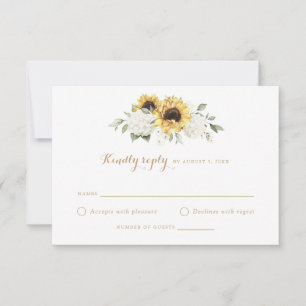 Invitación Sunflowers Hydrangea Greenery Wedding RSVP