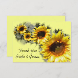 Invitación Sunflowers in a Row Boda Flat Gracias Note