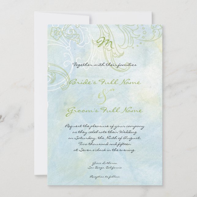 Invitación Sunflowers 'n Swirls, Wedding Invitation (Anverso)