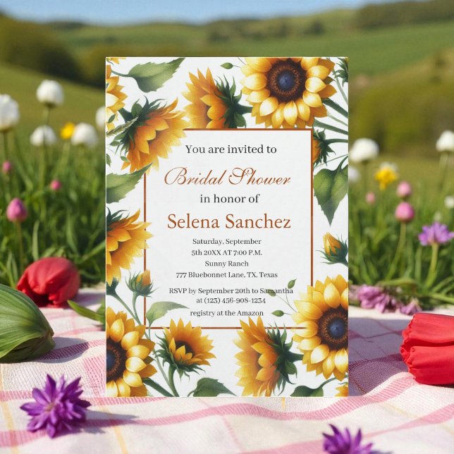 Invitación Sunflowers Novia Rustic Boho Bridal Shower (Subido por el creador)