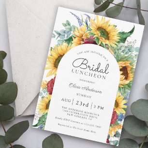Invitación Sunflowers Otoño Floral Bridal Luncheon