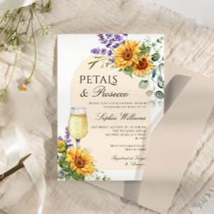 Invitación Sunflowers Petales Arch & Prosecco Bridal Shower