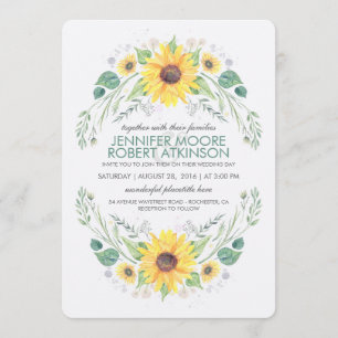 Invitación Sunflowers Rustic Country Wedding