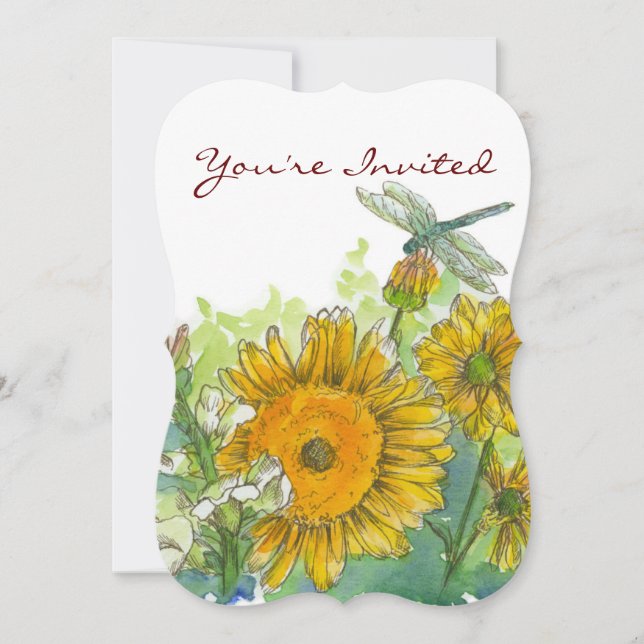 Invitación Sunflowers Snapdragons Flores Fiesta de cumpleaños (Anverso)