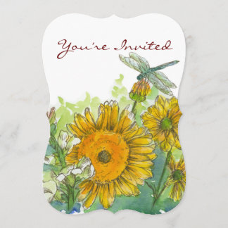 Invitación Sunflowers Snapdragons Flores Fiesta de cumpleaños