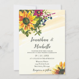 Invitación Sunflowers Wildflowers Boda cristiana floral