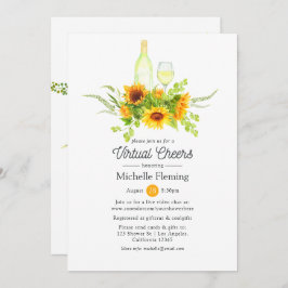 Invitación Sunflowers Wine Tasting Virtual Bridal Shower Invi
