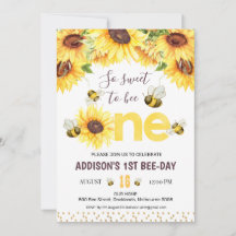 Sunflowers Y Bees Bee Day First Birthday