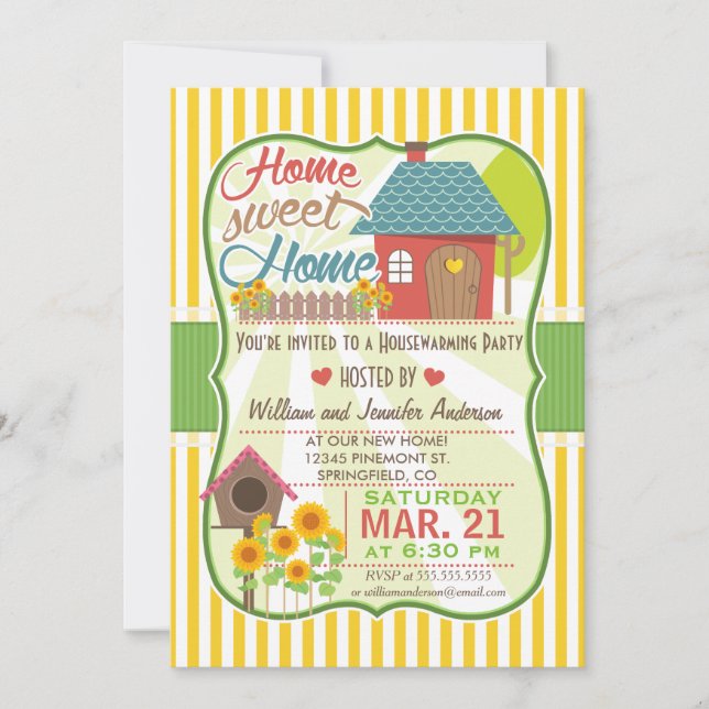 Invitación Sunflowers y Fiesta de cambio de hogar (Anverso)