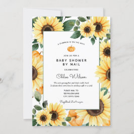 Invitación Sunflowers y Pumpkins Baby Shower por correo