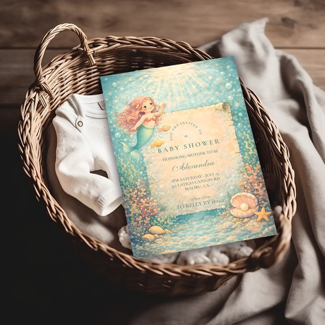 Invitación Sunlit Mermaid Reef Baby Shower (Subido por el creador)