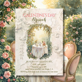 Invitación Sunlit Rococo Garden Arch Galentine Brunch Florals
