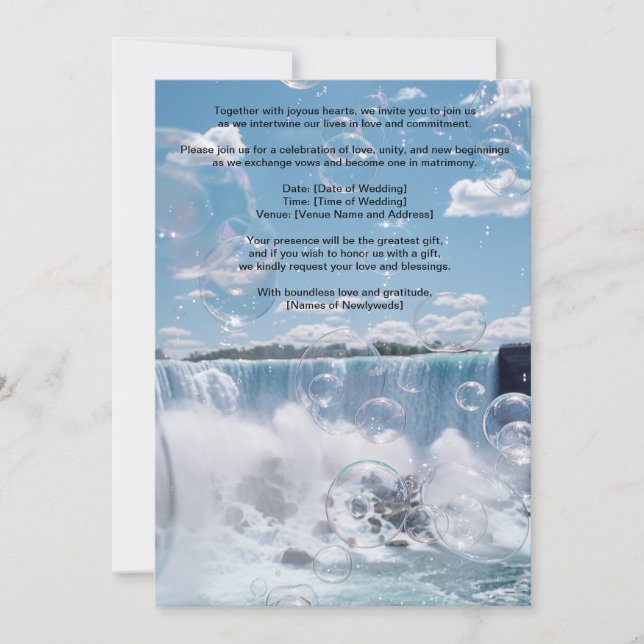 Invitación Sunny Bubbly Waterfall Wedding Invitation  (Anverso)