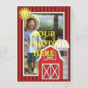 Invitación Sunny Day Red Barn - Fiesta infantil o Baby Shower
