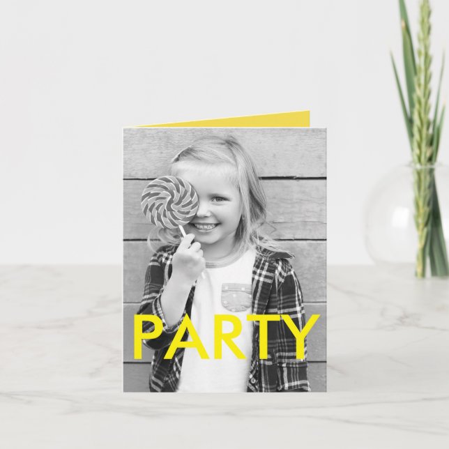 Invitación Sunny Fun Minimal Modern Kid's Photo Birthday (Anverso)