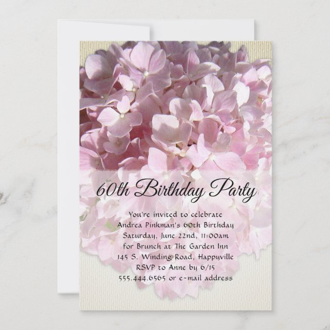 Invitación Sunny Pink Flower Special Birday Party (Anverso)