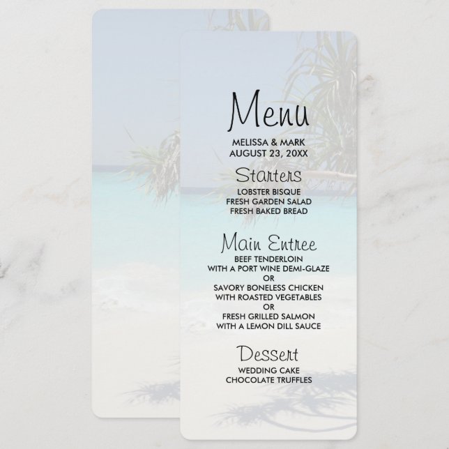 Invitación Sunny Tropical Beach Ocean Paradise (Anverso / Reverso)