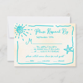 Invitación Sunny Tropical Hand Drake Wedding RSVP