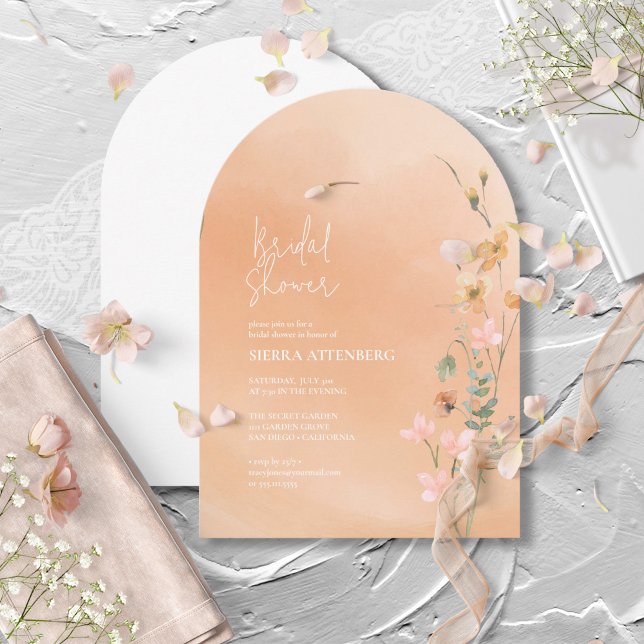 Invitación Sunny Wildflower Bridal Shower Peach Arch ID1023 (Subido por el creador)
