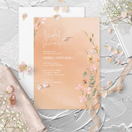 Invitación Sunny Wildflower Bridal Shower Peach ID1023