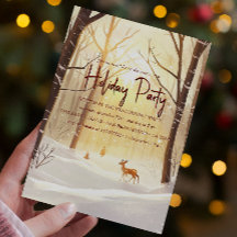 Sunny Winter Woods Y Fiesta De Vacaciones De Cerfs