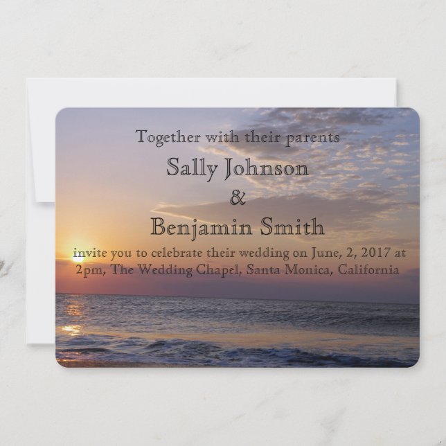 Invitación Sunrise Beach Wedding (Anverso)