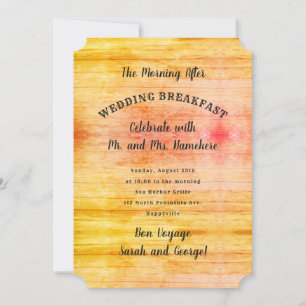 Invitación Sunrise Colours Wood Day After Boda Breakfast