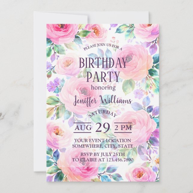 Invitación Sunrise Floral Boho Custom Name Design             (Anverso)