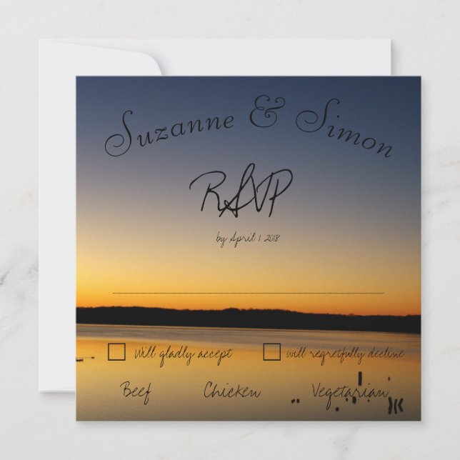 Invitación Sunrise on the Lake RSVP (Anverso)