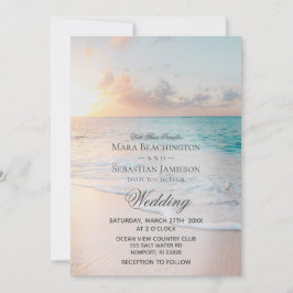 Invitación *~* Sunrise Pastel Beach Sunset Boda