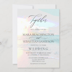Invitación *~* Sunrise Romantic Pastel Beach Sunset Boda
