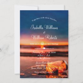 Invitación Sunset Beach Mason Jar Blue Night Boda