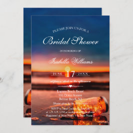 Invitación Sunset Beach Mason Jar Blue Night Shower