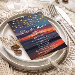 Invitación Sunset Beach String Luces Veraniegas Brillantes Du