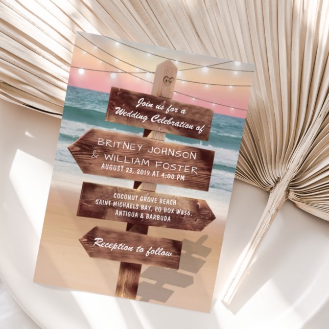 Invitación Sunset Beach Tropical Destination Wedding (Subido por el creador)