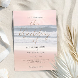 Invitación Sunset Beach Wedding Beachfront Wedding Invitation