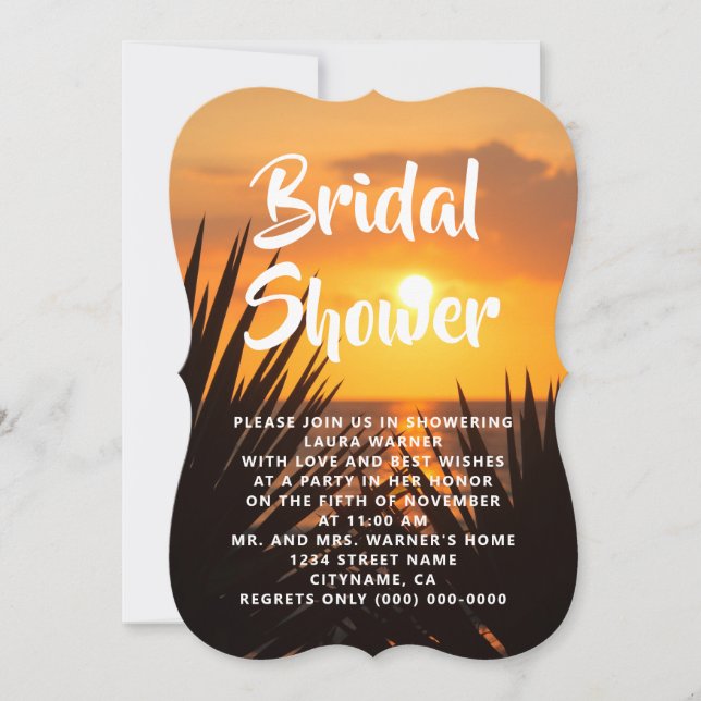 Invitación Sunset Bridal Shower (Anverso)