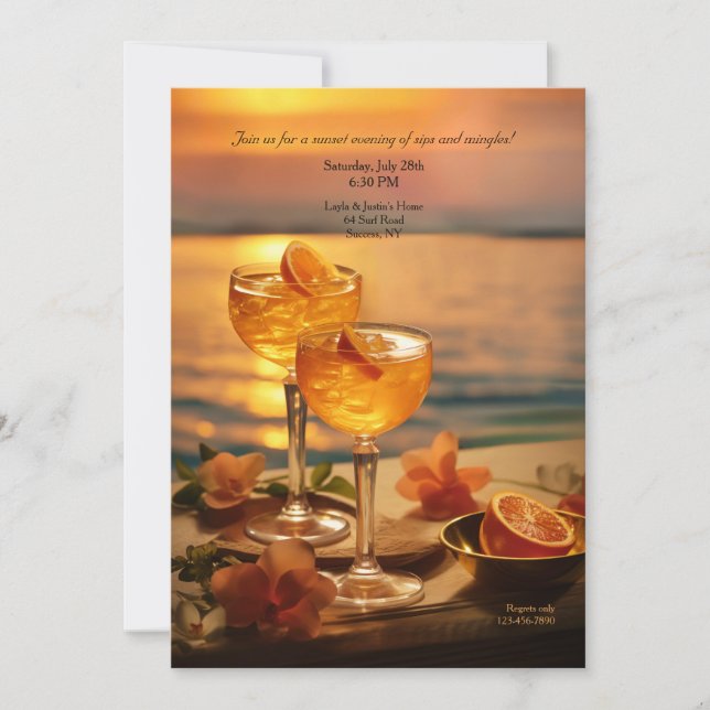 Invitación Sunset Cocktails Party (Anverso)