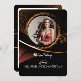 Invitación Sunset Dust Premium Pageant Promo Card