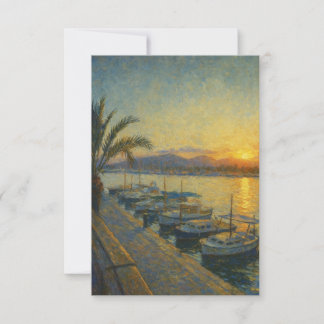 Invitación Sunset over a Mediterranean Harbour
