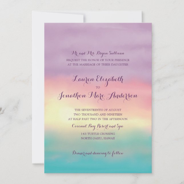 Invitación Sunset Romance | BODA (Anverso)