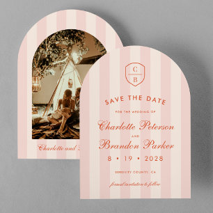 Invitación Sunset Spritz Stripes Foto Guardar Fecha