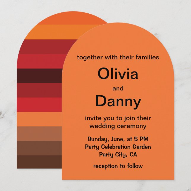 Invitación Sunset Stripes Summer Wedding (Anverso / Reverso)