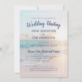 Invitación Sunset Sunrise Sandy Ocean Beach Wedding