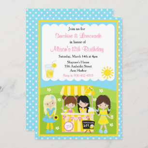 Invitación Sunshine and Lemonade Cumpleaños