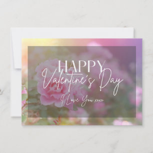 Invitación Sunshine and Pink Roses Happy Valentine Day Card