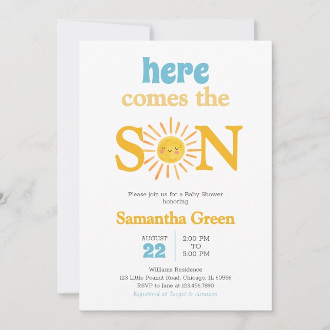 Invitación Sunshine Baby Shower (Anverso)